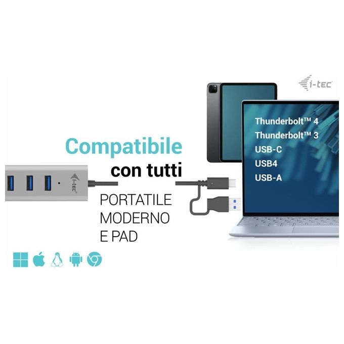 I-tec Usb-c Charging Metal Hub 7 Porte