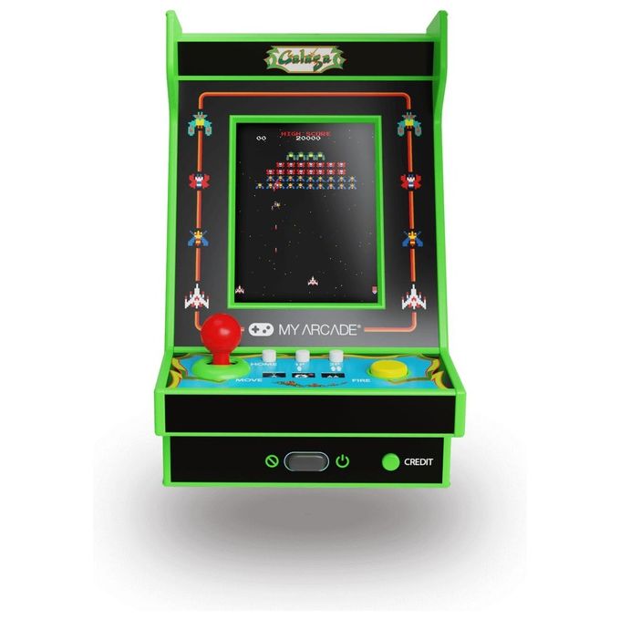 MY ARCADE DGUNL-4197 NANO PLAYER PRO Console Portatile Retro Gaming con Schermo 2,4'' a Colori Altoparlante Integrato Alimentazione USB-C o 4 Batterie AAA (non incluse) Titoli Inclusi GALAGA e GALAXIAN colore Nero