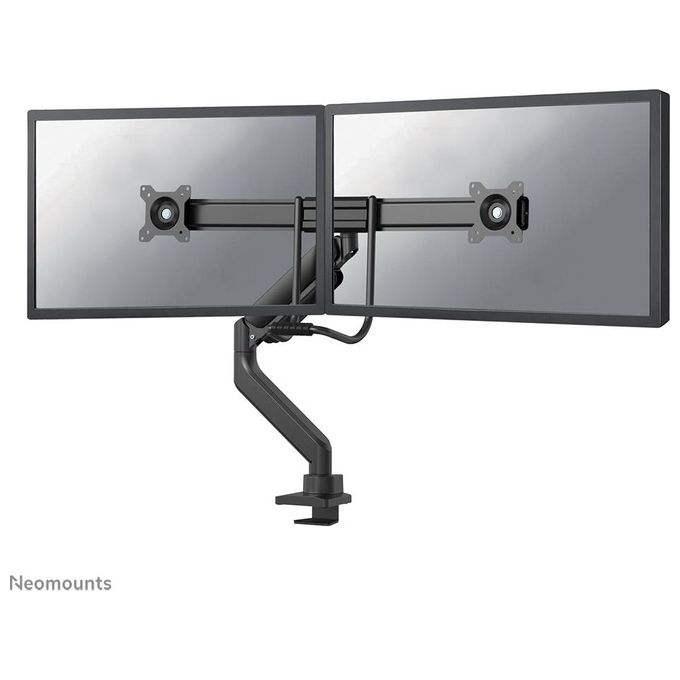 Neomounts DS75-450BL2 Braccio per Monitor 2 Schermi 17-32'' Regolabile Altezza Profondita' Rotazione 360° con Molla a Gas e Blocco 180° colore Nero