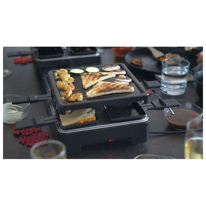 Unold 48755 Griglia per Raclette 8 persone 1300 W Piastre Antiaderenti in Ghisa colore Nero