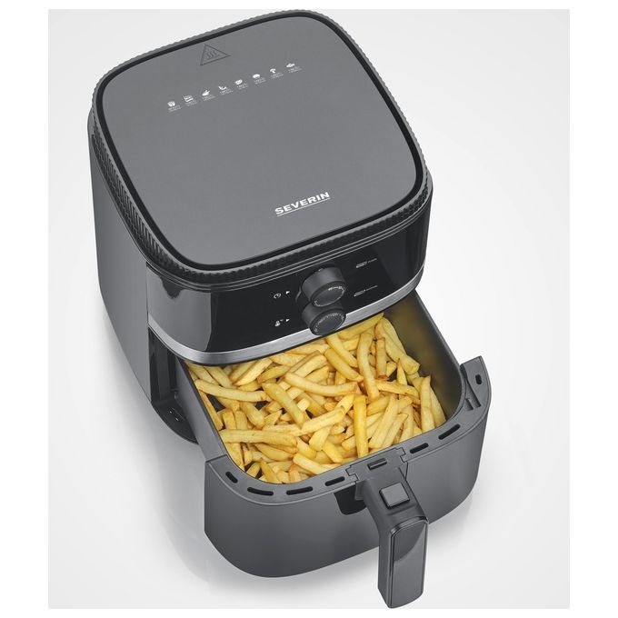 Severin FR 2452 Friggitrice ad aria 4.3 L 1500 W Timer 60 min Temperatura 80-200 °C colore Nero Argento
