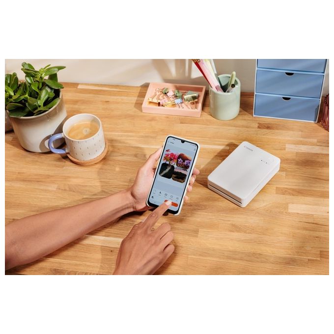 Canon QX20-WH SELPHY QX20 Stampante Fotografica Portatile Sublimazione Wi-Fi USB-C 2 Formati Adesivi colore Bianco