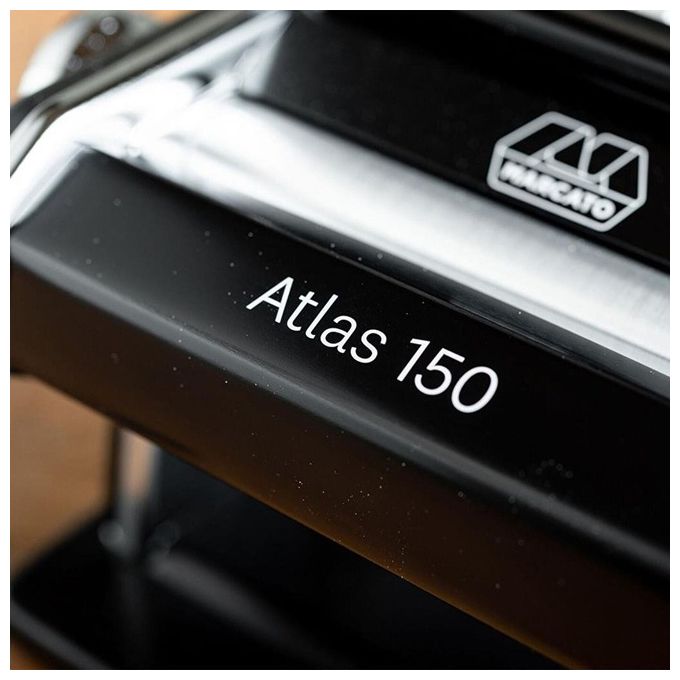MARCATO AT-150-NER-PB Atlas 150 Macchina per Pasta Manuale con Pasta Bike Larghezza 150 mm Regolatore 10 Livelli colore Nero
