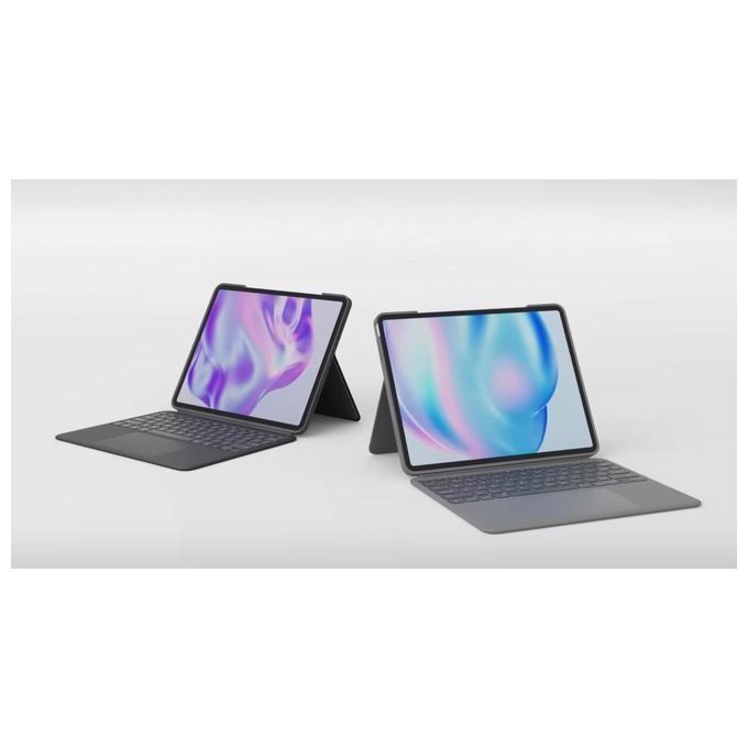 Logitech 920-012633 Combo Touch Custodia con Tastiera per iPad Air 11'' QWERTY Italiano Smart Connector Trackpad Retroilluminata colore Grigio