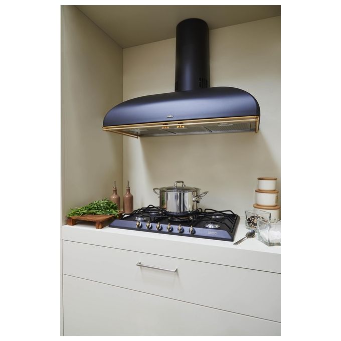 Smeg SRV876AOGH Piano Cottura a Gas 5 Zone Griglie in Ghisa Estetica Coloniale 75 cm Antracite