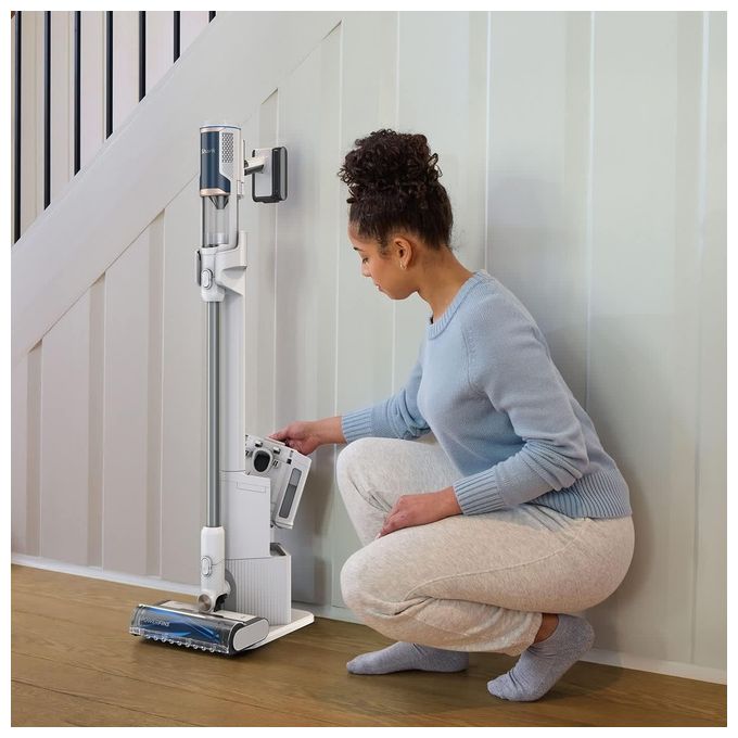 Shark BU3521EU Floor Detect Aspirapolvere a Bastone 2 in 1 Ciclonico Senza Sacchetto 240W 40 min 84 dB colore Blu Bianco