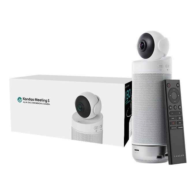 KanDao MEETING S Meeting S Sistema di Videoconferenza di Gruppo per 5 Persone 180° Full HD 1080p con 8 Microfoni e Altoparlante Hi-Fi Telecomando Ethernet LAN Wi-Fi colore Bianco