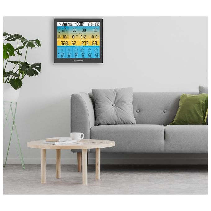 BRESSER WLAN 4CAST 4CAST PRO SF Stazione meteo wireless 7 in 1 con sensore solare e previsioni a 6 giorni display 10'' colore Nero