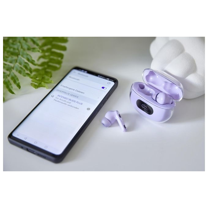 Intenso T313AE Buds Plus Auricolari TWS Bluetooth 5.4 ANC ENC 25h autonomia colore Viola