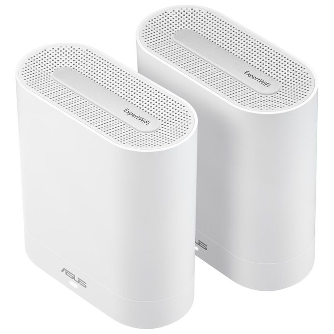 Asus 90IG07V0-MO3A40 ExpertWiFi EBM68 Access Point Mesh Tri-Band WiFi 6 AX7800 2.5 Gbps 5 SSID VLAN Confezione da 2 colore Bianco