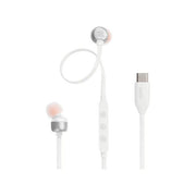 JBL Tune 310 C Auricolari In-Ear ad Alta Risoluzione Audio con Cavo Piatto Antigroviglio Comando a 3 Tasti Bassi Profondi JBL Pure Bass Bianco