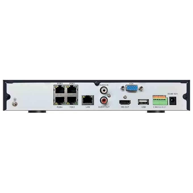 ATLANTIS A11-NVR0904P-AK NVR 9 Canali 4 PoE 8MP 25FPS Switch PoE 45W HDMI 4K VGA Supporto PTZ