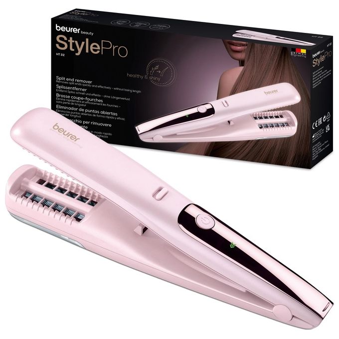 Beurer HT22 Rifinitore Doppie Punte Ricaricabile USB batteria al litio lame in titanio display LED colore Rosa