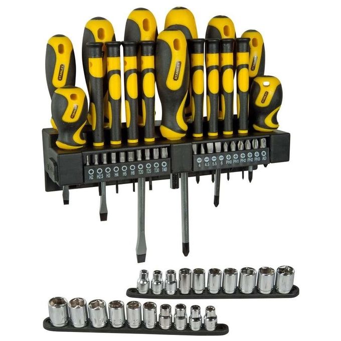 Stanley Set Giraviti e Inserti e Chiavi a Bussola 57 Pezzi