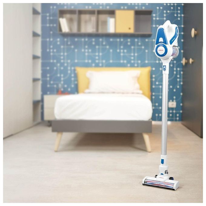 Polti PBEU0116 Forzaspira Slim SR90B Scopa Elettrica Senza Sacco Senza Filo 2 in 1 Capacita' 0,5 Litri Autonomia 40 min Sistema Ciclonico Bianco-Blu