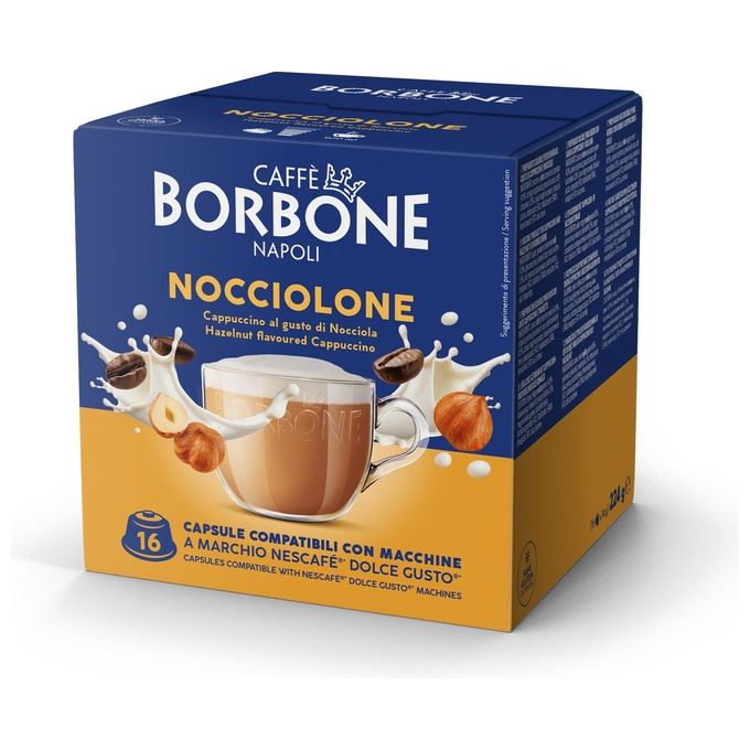 Borbone Dolce Re Nocciolone Sacchetto 16 Capsule Compatibili Dolce Gusto