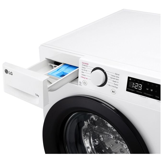 LG AI DD F4R3013NSWB Lavatrice Classe A -10% Carica Frontale Serie R3 Lavatrice 13kg 1400 giri AIWash Lavaggio a vapore Motore Direct Drive Smart Diagnosis Libera installazione Bianca