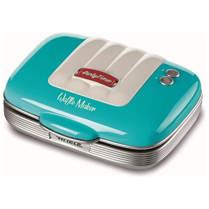 Ariete 1973B Party Time Piastra per Waffle 700W piastre antiaderenti 2 waffle colore Azzurro