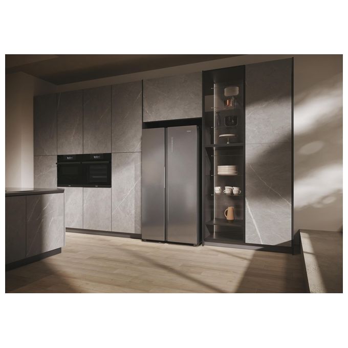 Haier HSW79F18ANMM SBS 90 Serie 7 Frigorifero Side by Side 611 L 177,5 cm Classe A 35 dB No Frost Humidity Zone Wi-Fi colore Platinum Inox