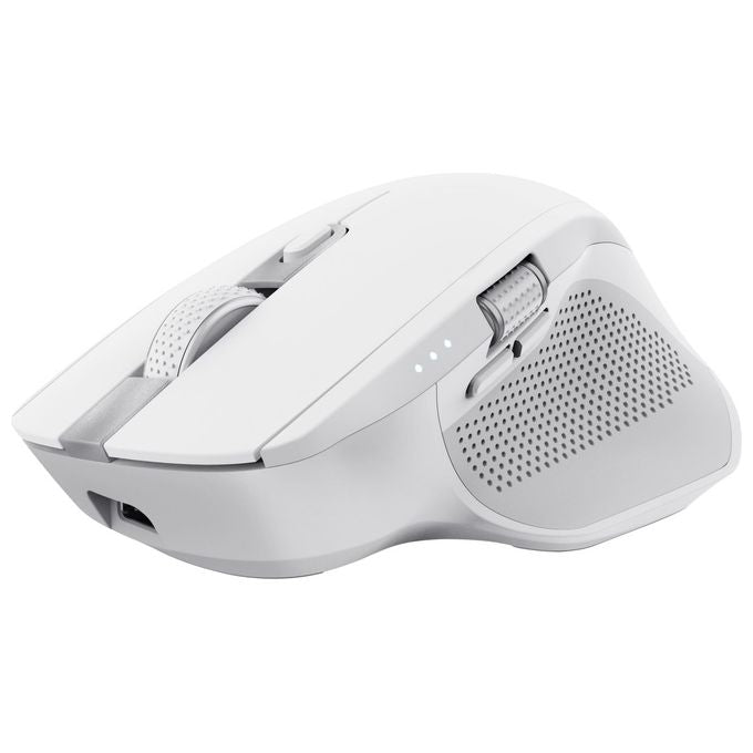Trust 24935 Ozaa+ Mouse Ufficio Wireless 2.4 GHz + Bluetooth 3200 DPI 6 Pulsanti Silenziosi Scrolling Orizzontale Ricaricabile colore Bianco