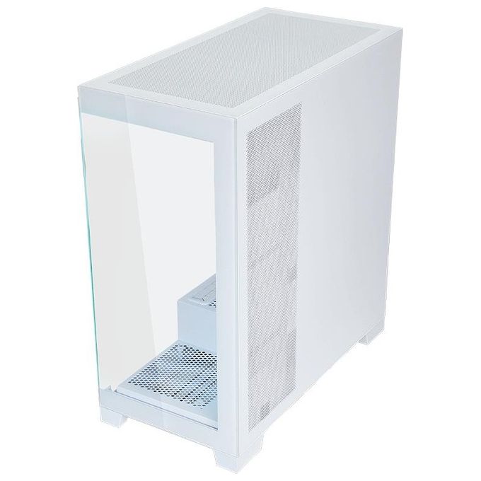 Itek ITGCASB45W SHOWBUI PC Case Gaming Tower ATX 4x 120mm Ventole ARGB Infinity Mirror 2x USB 3.0 Type-C Vetro Temperato colore Bianco