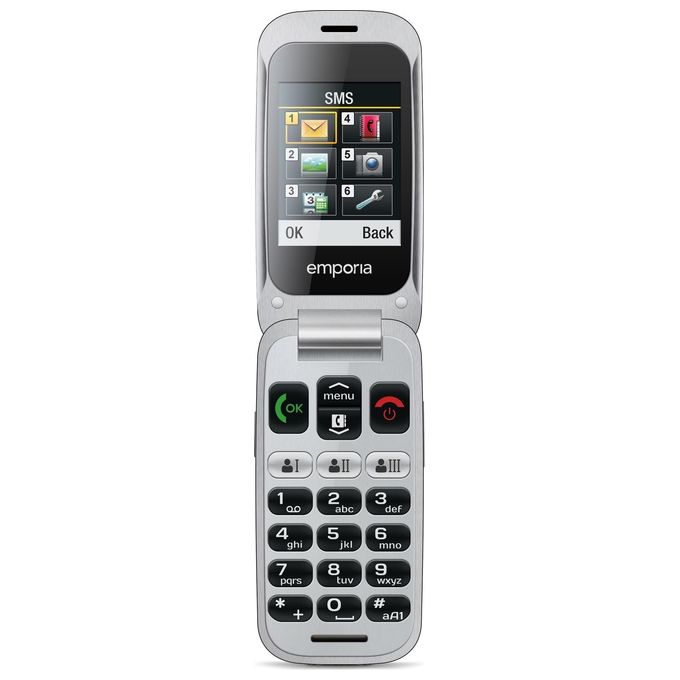Emporia EMPORIAONE Telefono per Anziani a Conchiglia 2.4'' 2 MP Bluetooth 3.0 IP54 colore Grigio Argento