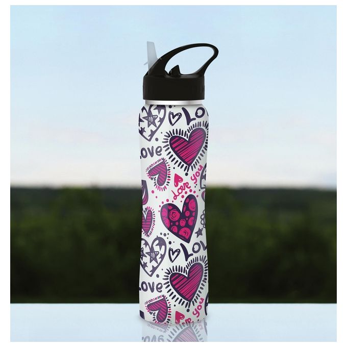 The Steel Bottle TSBMW44LOV Most Wanted Borraccia Termica 500 ml Acciaio Inox Doppia Parete Tappo con Cannuccia colore Love