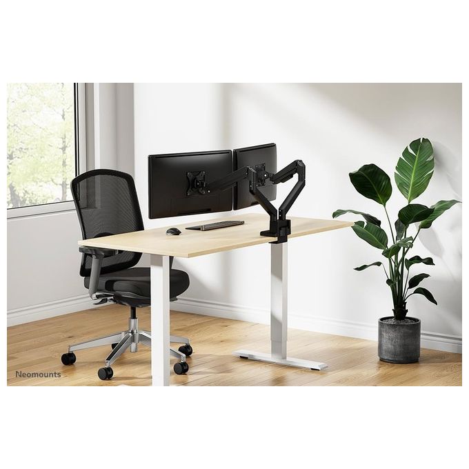 Neomounts DS70-250BL2 NEXT Slim Braccio per Monitor 2 Schermi Fino a 32'' Regolazione Molla a Gas 180° Stop colore Nero