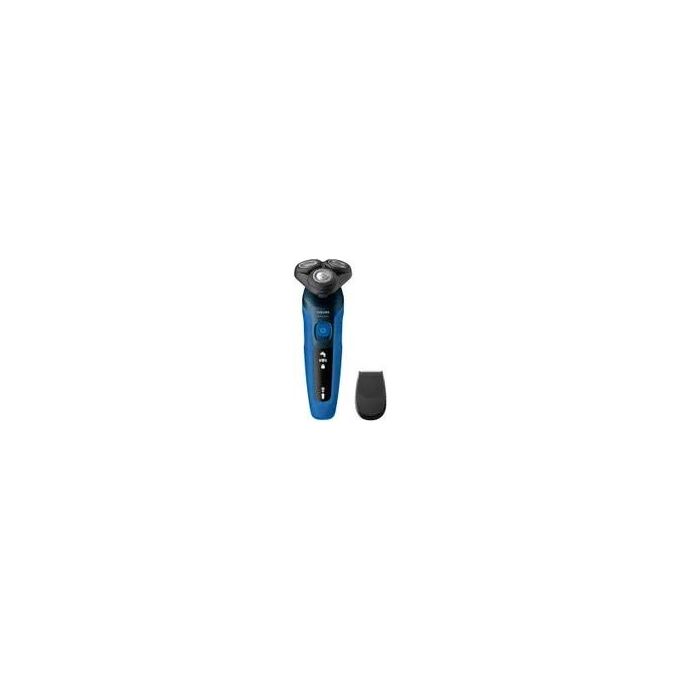 Philips S5466-17 Shaver Series 5000 Rasoio elettrico Wet and Dry rotazione 3 testine autonomia 50 min colore Nero Blu