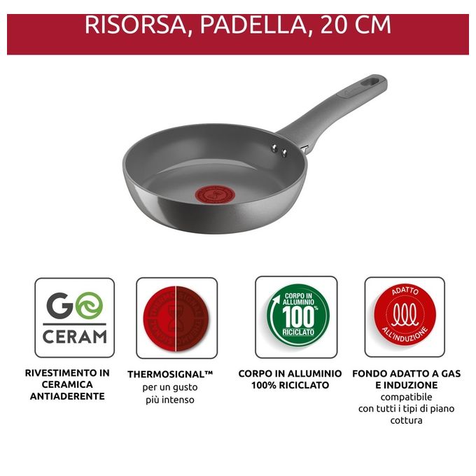 Lagostina 010274040120 Padella 20 cm Risorsa Ceramica
