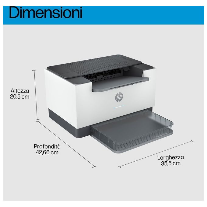 HP 6GW62F LaserJet M209DW Stampante Laser Monocromatica Singola Funzione Fronte Retro 30 ppm WiFi USB Ethernet colore Grigio