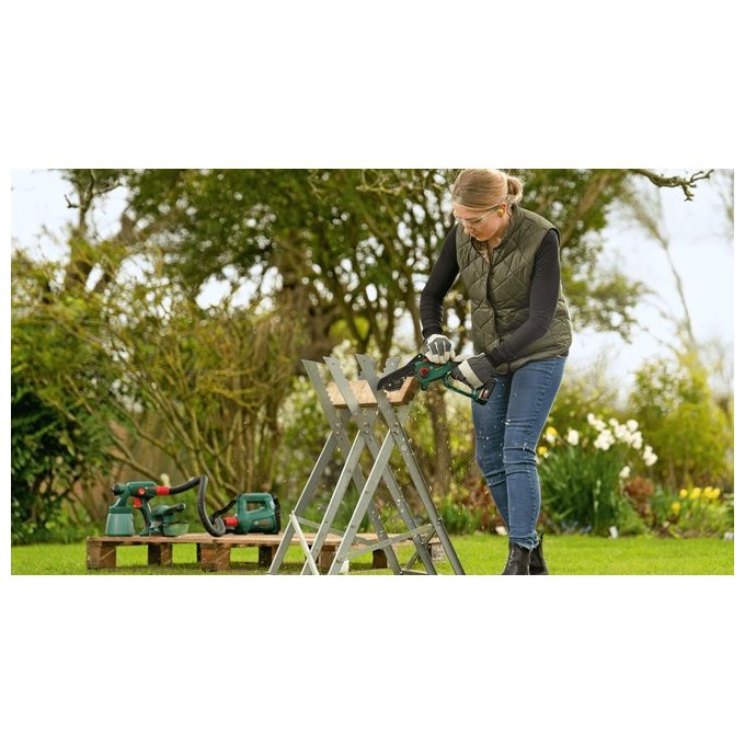 Bosch 06008B8900 EasyChain Motosega a Batteria 18V 2,5Ah Lunghezza Barra 15 cm Velocita' Catena 7 m-s colore Nero Verde