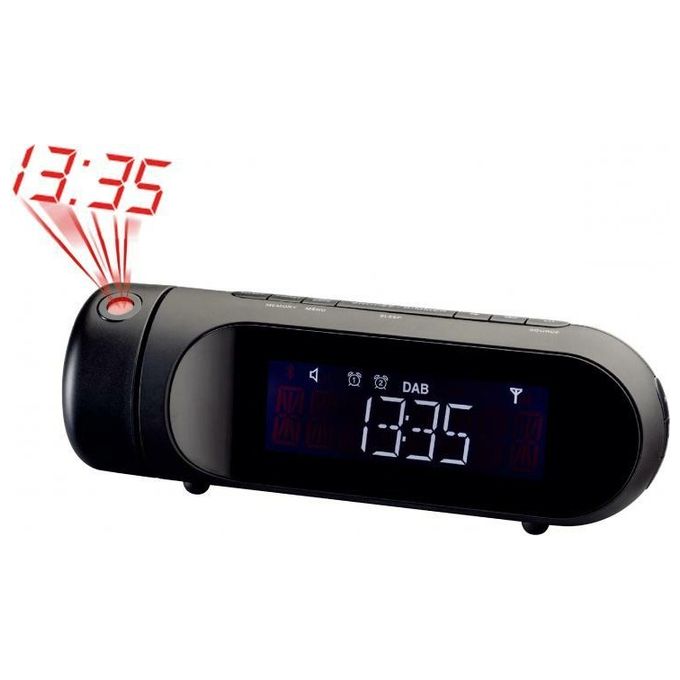 New Majestic RS 119P DAB Radiosveglia Digitale Ovale Radio DAB DAB+ FM Display LCD 2 Sveglie Porta USB colore Nero