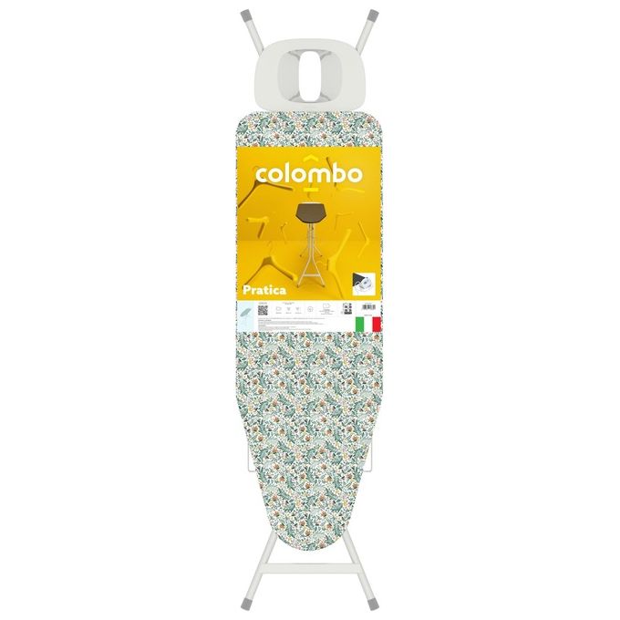 Colombo Asse da stiro PRATICA 120x40 regolabile in 6 posizioni di altezza, poggiaferro con silicone, griglia porta biancheria rinforzata