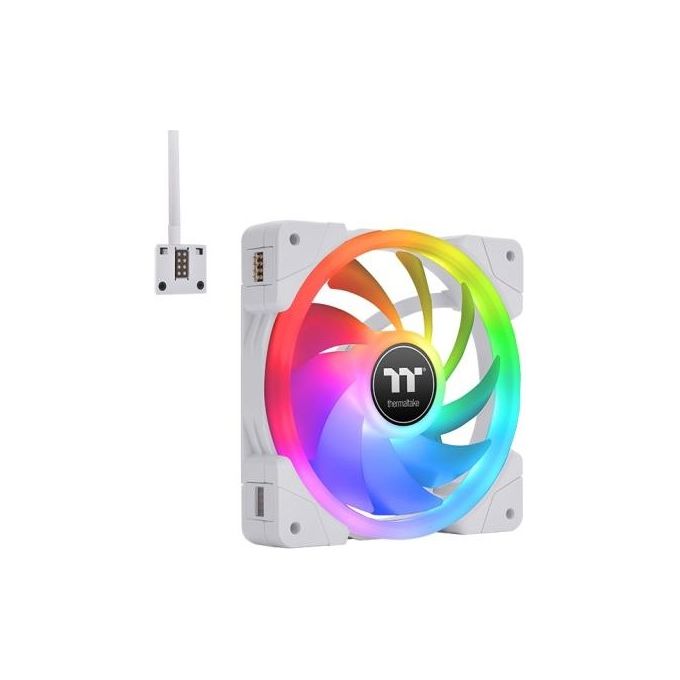 Thermaltake CL-F161-PL12SW-A SWAFAN EX12 Ventola per PC 120 mm 3 pz RGB 12 V Cuscinetto Idraulico colore Bianco