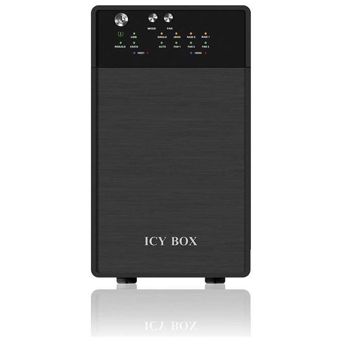 Icy Box IB-RD3620SU3 Box 2-bay 3.5 pollici JBOD con USB 3.0-eSATA Nero