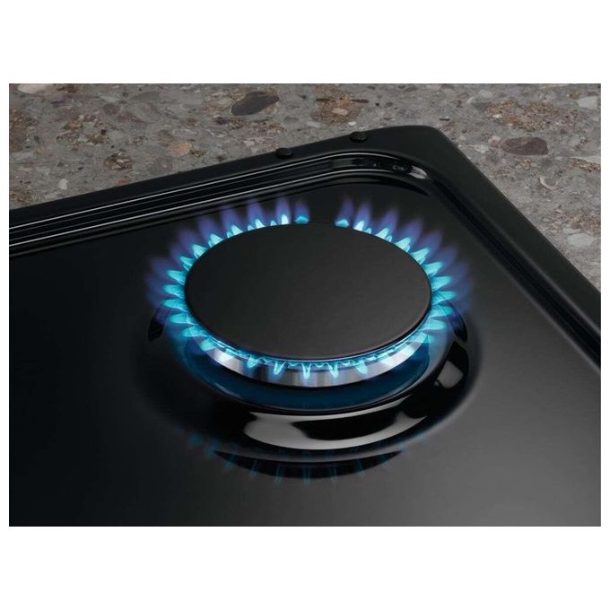 Electrolux PN750RUV Serie 300 Piano cottura a gas 75 cm 5 fuochi Wok Bruciatore Tripla Corona Sicurgas colore Nero Ghisa