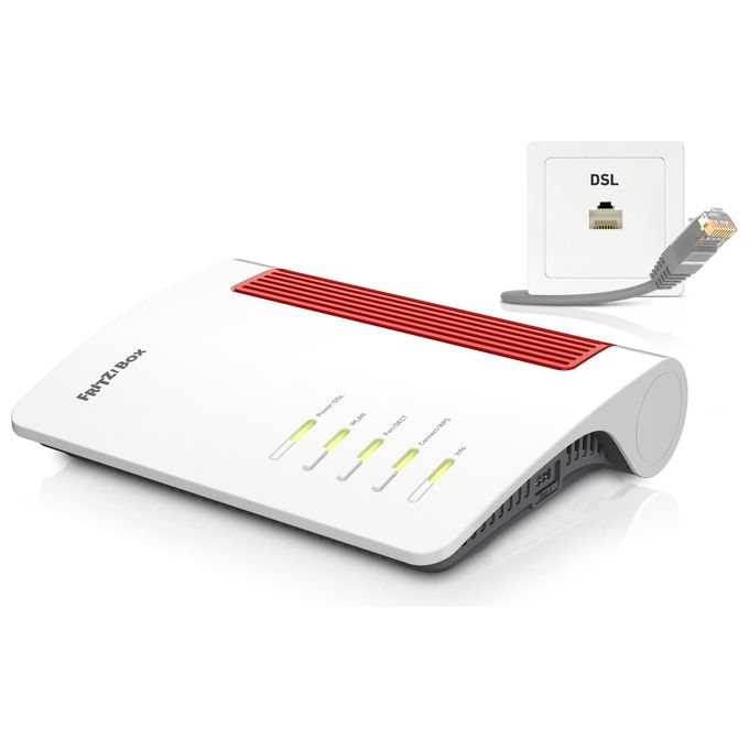 FRITZ! 20003079 FRITZ!Box 7690 Router Modem Wi-Fi 7 Dual Band VDSL WAN 2.5 Gigabit Mesh DECT Zigbee colore Bianco