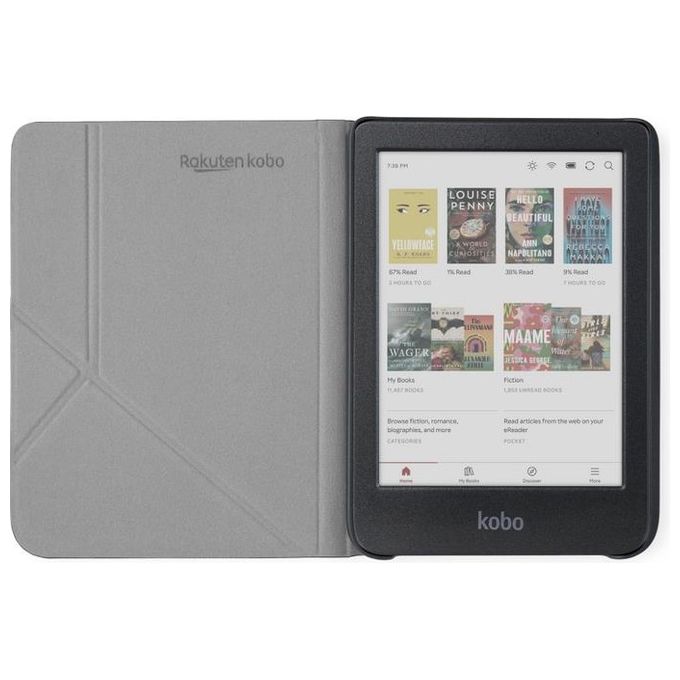 Kobo N365-AC-BK-E-PU SleepCover Custodia a libro per eReader Clara Colour e Clara BW Standby Risveglio automatico colore Nero