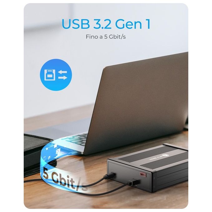 ICY BOX 60955 IB-525-U3 Contenitore Esterno per Unita' Ottiche 5,25'' SATA III USB 3.2 Gen 1 Tipo-A e Tipo-C colore Nero