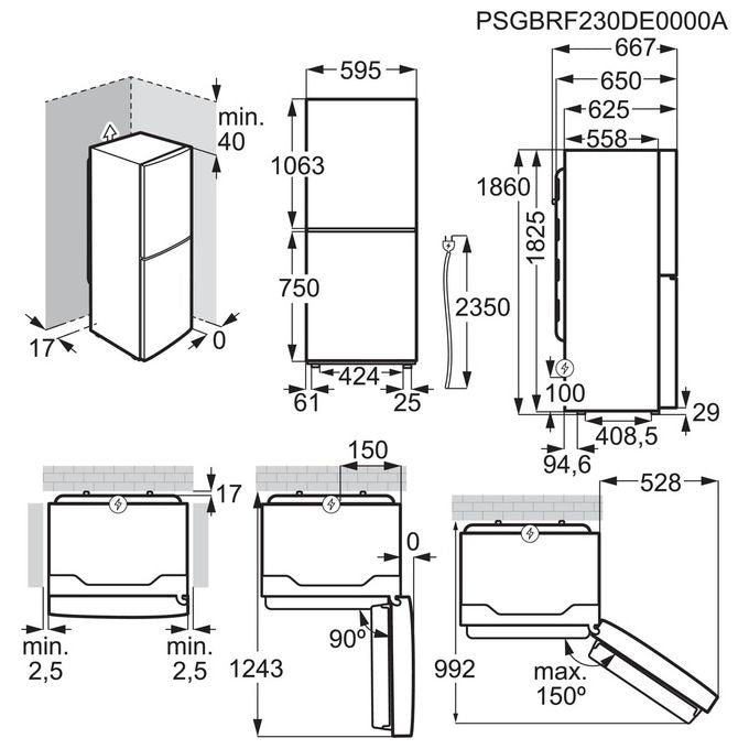 Electrolux LNT6ME32U2 Serie 600 Frigorifero Combinato 330 L 186 cm Classe E 38 dB Total No Frost TwinTech colore Inox