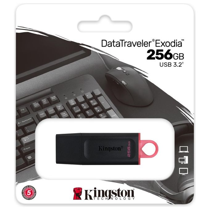 Kingston Technology Datatraveler Exodia Unita' Flash Usb 256Gb Usb Tipo A 3.2 Gen 1 Nero
