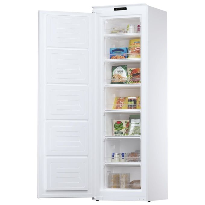 Candy CUS518EW Congelatore Verticale da Incasso 204 L 176,9 cm Classe E 39 dB 7 Cassetti Congelamento Rapido colore Bianco