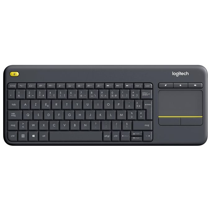 Logitech 920-007129 K400 Plus Tastiera Wireless con Touchpad RF 2.4 GHz Layout AZERTY Francese autonomia 18 mesi colore Nero