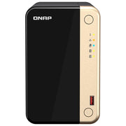 Qnap TS-264-8G NAS Tower 2 Bay Intel Celeron N5095 4 Core 8 GB DDR4 2x2.5GbE HDMI 4K 2x M.2 PCIe Gen3 QTS 5 colore Nero Oro