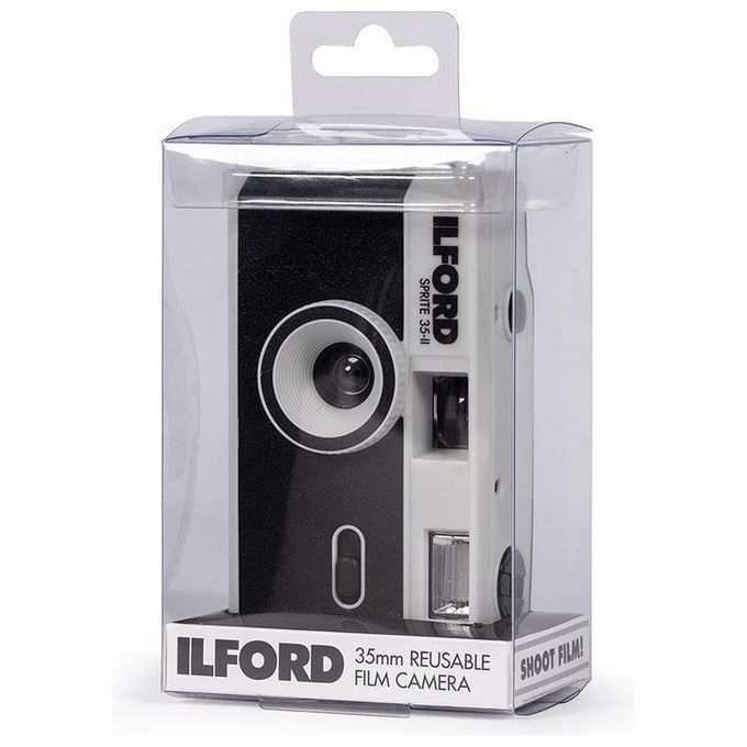 Ilford 2005153 Sprite 35 II Macchina Fotografica Analogica Compatta Riutilizzabile 35mm Flash Integrato ISO 200-800 colore Nero Argento