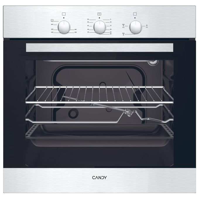 Candy OCGE02TX Forno da incasso a Gas 59 L Classe A+ Girarrosto Statico e Grill (59x56x59 cm) colore Inox