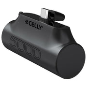 Celly PBC5000BK PowerBank Compact USB-C 5000 mAh con Supporto Integrato e LED Indicatore colore Nero