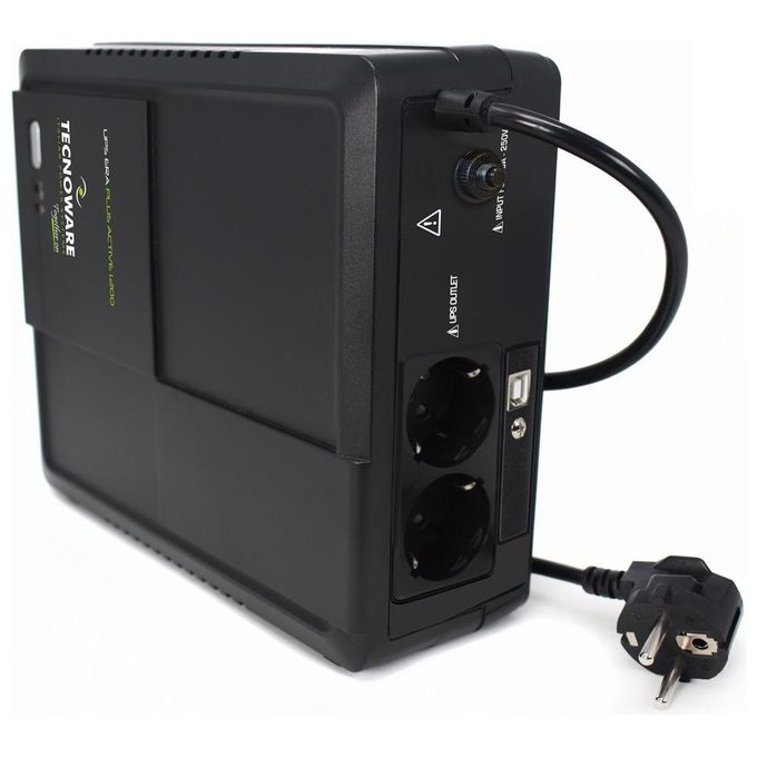 Tecnoware ACTIVE 1200 ERA PLUS Gruppo di Continuita' UPS Line Interactive 1200VA 840W 2 Prese Schuko AVR USB colore Nero