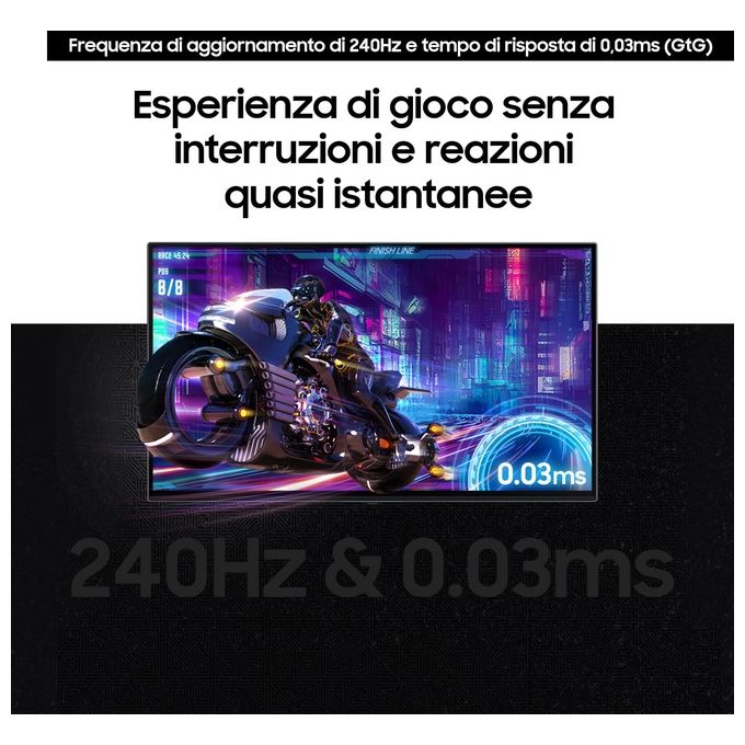 Samsung LS32DG800SUXEN Odyssey OLED G8 Monitor Gaming 32'' 4K UHD 240Hz 0.03ms FreeSync Premium Pro HDR10+ colore Argento